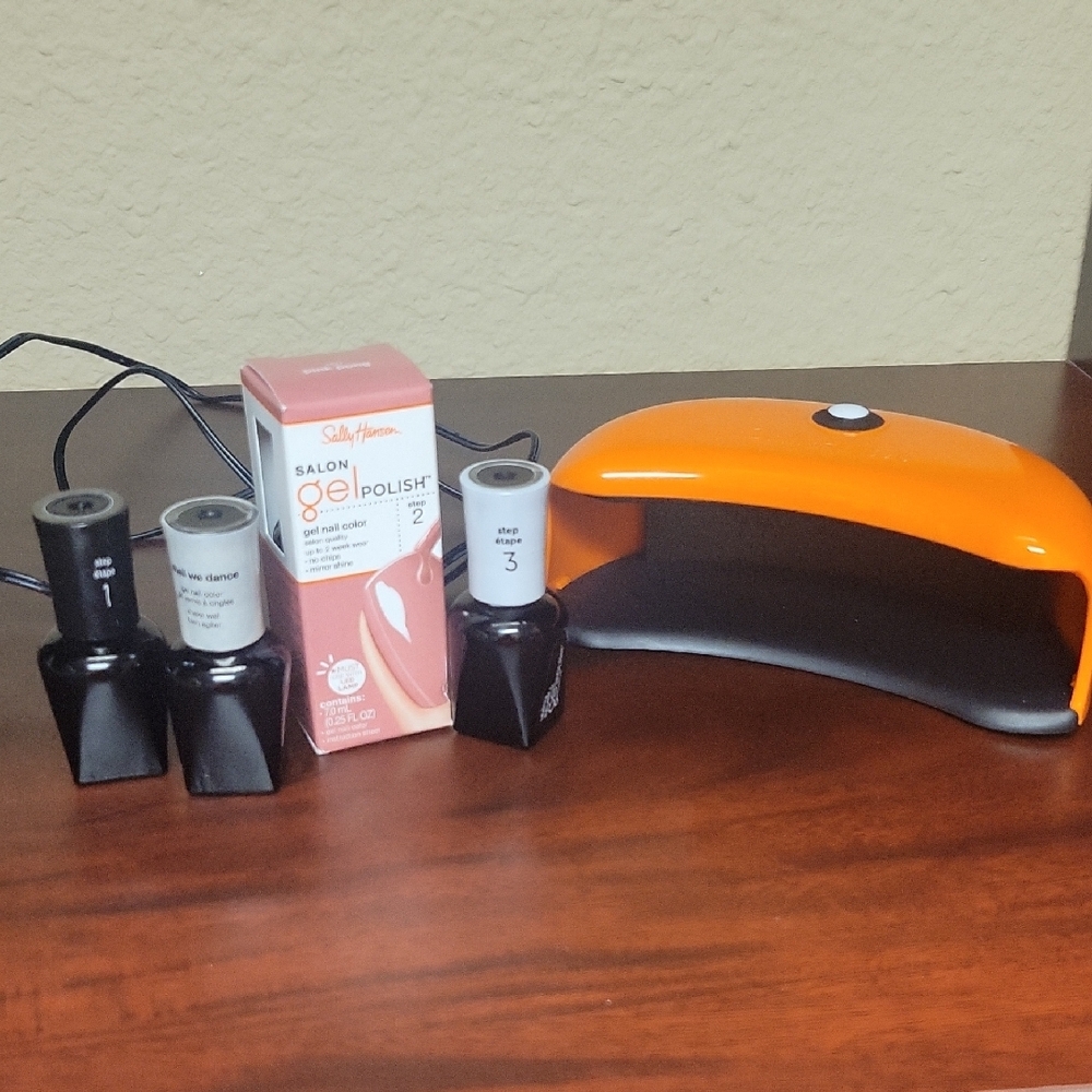 Gel Nail Polish Kit with Orange LED Lamp